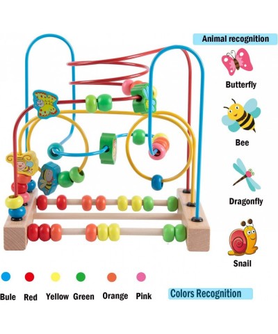 Bead Maze Toy for 1 2 3 Year Old Kids Wooden Colorful Roller Coaster Circle Toys Early Educational Toys for Toddlers First Bi...