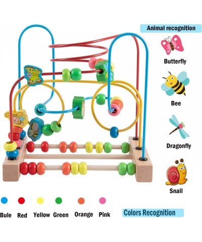 Bead Maze Toy for 1 2 3 Year Old Kids Wooden Colorful Roller Coaster Circle Toys Early Educational Toys for Toddlers First Bi...