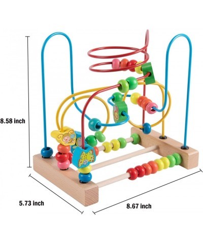 Bead Maze Toy for 1 2 3 Year Old Kids Wooden Colorful Roller Coaster Circle Toys Early Educational Toys for Toddlers First Bi...