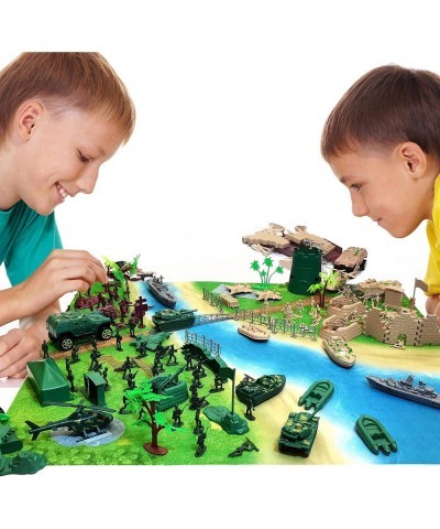 Army Men Military Set 293PCS-Mini Action Figure Play Set with Soldiers Vehicles Tanks Aircrafts & Boats-Pretend Army Base & M...