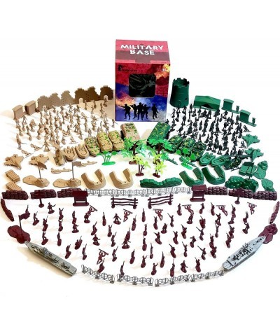 Army Men Military Set 293PCS-Mini Action Figure Play Set with Soldiers Vehicles Tanks Aircrafts & Boats-Pretend Army Base & M...