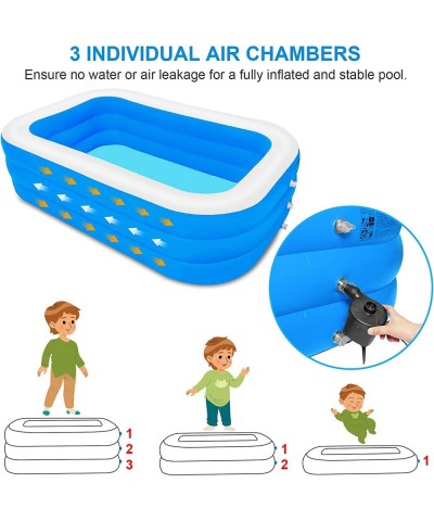 Inflatable Swimming Pool Family Lounge Pool Full-Sized Inflatable Kiddie Pool for Kids Adult Baby Blow Up Kiddie Pool for Age...