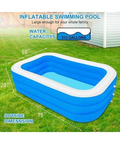 Inflatable Swimming Pool Family Lounge Pool Full-Sized Inflatable Kiddie Pool for Kids Adult Baby Blow Up Kiddie Pool for Age...