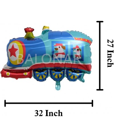 7PCS Train Ambulance Police Car School Bus Fire Truck Tank Foil Balloons Vehicles Balloons for Child Birthday Party Supplies ...