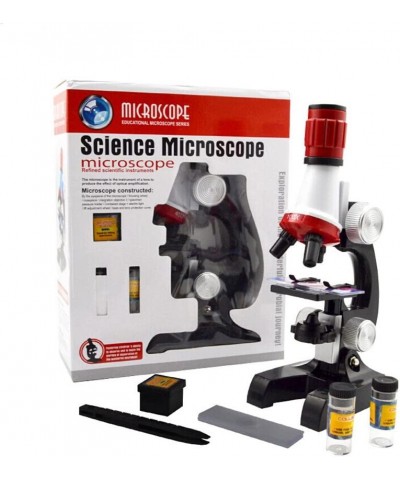 Kid Microscope Science Kits 100X 400X 1200X Trinocular Magnification Beginner Toy Home School Educational Biological Hand Hel...