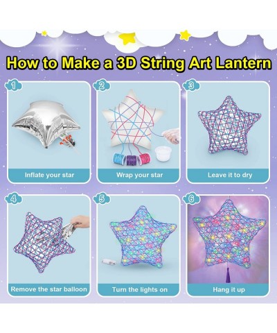 2Pack Upgraded 3D String Art Kit for Kids - Makes a Light-Up Star Lantern with Light - Teen Girl Gifts - Crafts for Girls and...