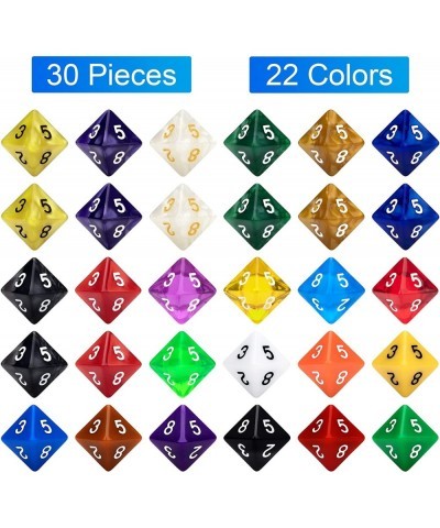 30 Pieces 8 Sided Polyhedral Dice Set 22 Colors 8 Sides Dice Assortment for Dungeons and Dragons RPG MTG Table Games Come wit...