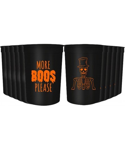 Halloween Party Cups - Set of 12 Orange or White 16oz Stadium Cups Perfect for a Halloween Party Halloween Favors Trick or Tr...