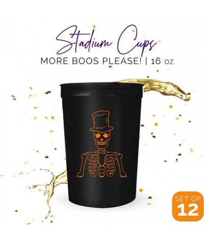 Halloween Party Cups - Set of 12 Orange or White 16oz Stadium Cups Perfect for a Halloween Party Halloween Favors Trick or Tr...