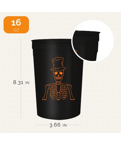 Halloween Party Cups - Set of 12 Orange or White 16oz Stadium Cups Perfect for a Halloween Party Halloween Favors Trick or Tr...