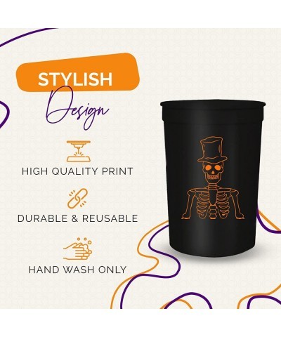 Halloween Party Cups - Set of 12 Orange or White 16oz Stadium Cups Perfect for a Halloween Party Halloween Favors Trick or Tr...