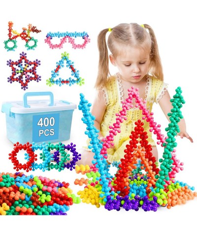 400PCS Building Toys Blocks for Kids Ages 2-8 STEM Toys Educational Interlocking Plastic Connect Block Snowflake Toys Prescho...