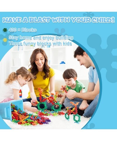 400PCS Building Toys Blocks for Kids Ages 2-8 STEM Toys Educational Interlocking Plastic Connect Block Snowflake Toys Prescho...