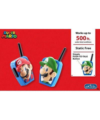 Super Mario Bros Walkie Talkies Kids Toys Long Range Two Way Static Free Handheld Radios Designed for Indoor or Outdoor Games...