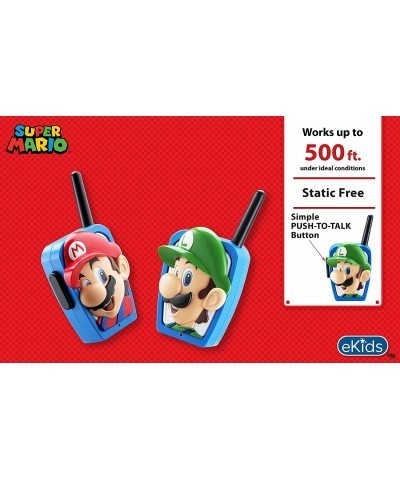 Super Mario Bros Walkie Talkies Kids Toys Long Range Two Way Static Free Handheld Radios Designed for Indoor or Outdoor Games...