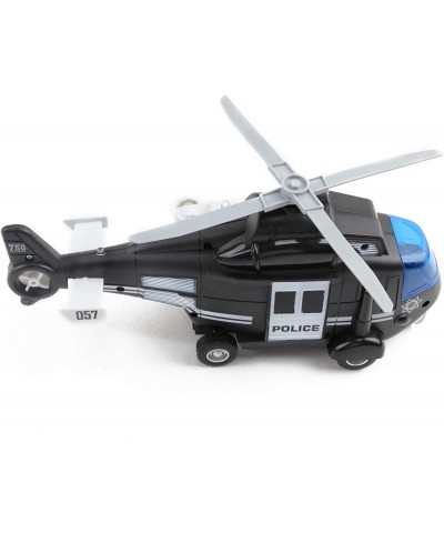 Police Helicopter 11" With Lights And Sounds Push And Go Includes Rescue Basket Durable Toy Friction Kids Cop Chopper SWAT Ai...