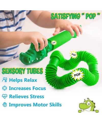 Pop Tubes Gator Pop Tube - Sensory Tubes Fidget Toy - Fun Alligator Toys for Toddlers & Kids All Ages - Best Fidgets Popping ...