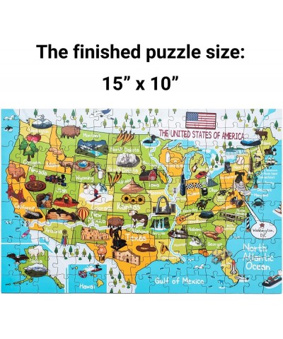 USA Map 152 Piece Jigsaw Puzzle 15x10 inches for Kids 6+ $45.33 Jigsaw Puzzles