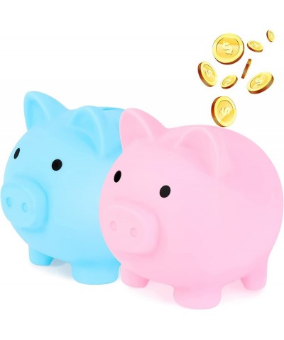 2Pcs Cute Piggy Bank Plastic Pig Money Bank Adults Piggy Bank Pig Money Box Coin Bank Plastic Saving Coin Box for Boys Girls ...