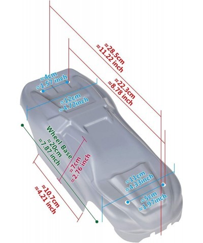 Compatible Custom Body Muddy Green Over Black Replacement for 1/16 Scale RC Car or Truck (Truck not Included) ERMN-BG-02 $31....