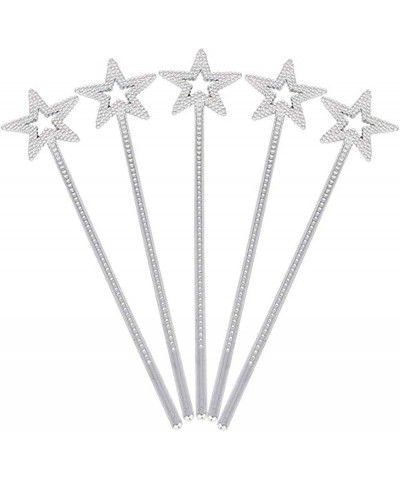 Silver 13 Inches Star Wand Elf baton Angel Star Magic Wand Silver Fairy Princess Plating Silver Stars Stick $13.18 Kids' Cost...