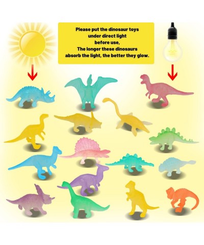 Mini Dinosaurs 44pcs Glow in the Dark Dinosaurs Figure for Kids Dinosaur Party Favor Cup Cake Topper Goodie Bag Filler Classr...