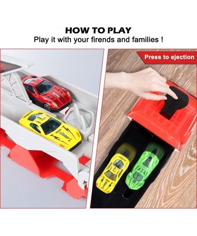 2023 New Mega Hauler Truck with Ejection Race Track Car Transporter Truck Toy Set Big Truck Folding Storage Race Car Track De...