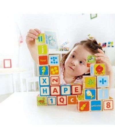 Wooden 26 Pcs Alphabet and Numbers Stacking Blocks with Pictures| Educational Preschool Learning Toys for Toddlers $44.35 Toy...