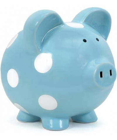 Ceramic Polka Dot Piggy Bank (Blue) $57.77 Kids' Money Banks