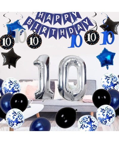 10th Birthday Decorations for Boys Girls - Navy Blue Birthday Decorations For Teenager Kids Party Supplies Including HAPPY BI...