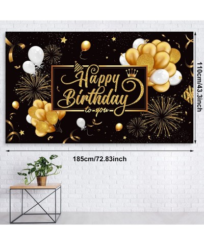 Black and Gold Birthday Party Decorations 50 Pieces Gold Black Balloon Arch Garland Kit Happy Birthday Backdrop Banner Decora...