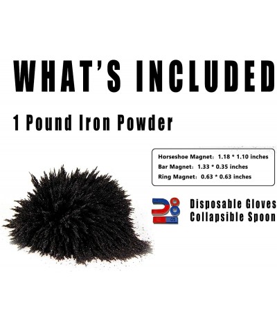 Magnetic Iron Powder Iron Filings 1 Pound （16 Ounces） Including 4 Magnets for Magnetic Field School Project Science Experimen...