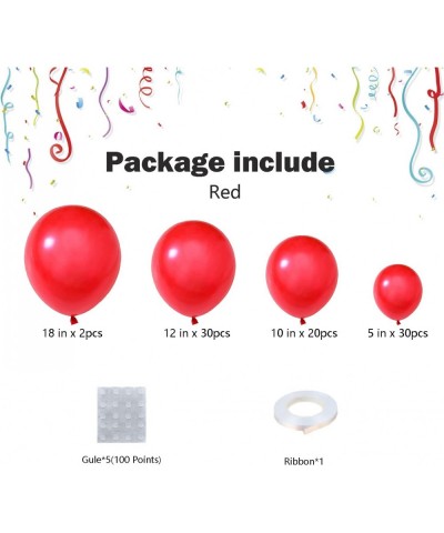 Red Balloons 82PCS Red Balloons Garland Arch Kit 5/10/12/18 Inch Different Sizes Red Matte Latex Balloons for Red Party Birth...