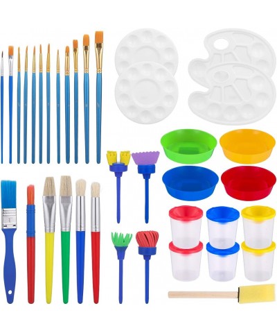 Kids Painting Tool Kit 37PCS Paint for Kids Paint Brushes Set Cleaning Cups Tray Palette Multi Sizes Paint Pen for Child/Todd...