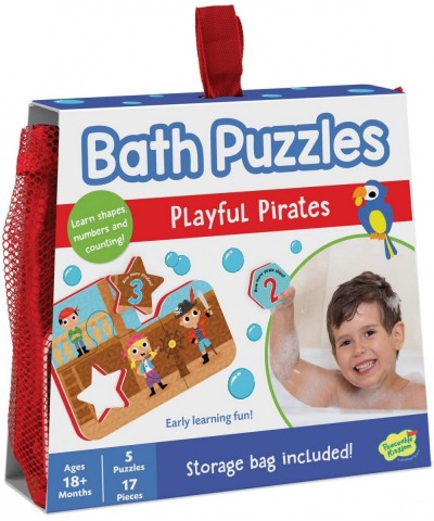 Playful Pirates Bath Puzzles - Bath Toys for Toddlers – Foam Bath Puzzles for Kids - Fine Motor Skills (17 Pieces 5 Puzzles) ...