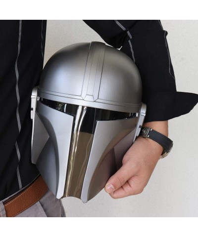 SW Mandalorian Helmet Metal Cosplay Full Head Mask Collectible Halloween Prop PVC (Silver Mandalorian) $104.48 Kids' Dress-Up...