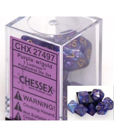 Dice: Polyhedral 7-Die Lustrous Dice Set - Purple w/gold CHX-27497 $19.71 Game Accessories