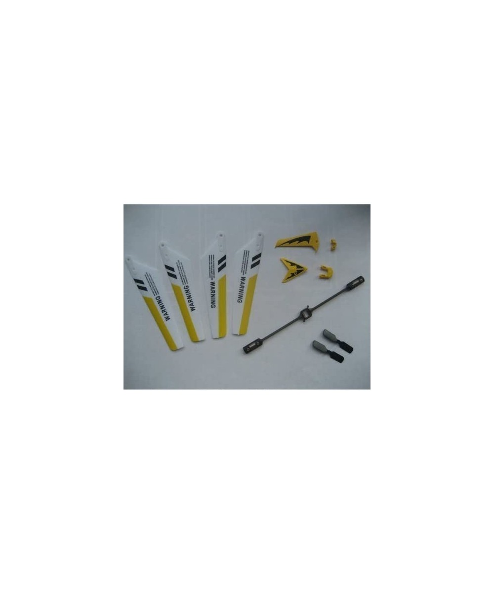 Full Replacement Parts Set S107 RC Helicopter Main Blades Tail Decorations Tail Props Balance Bar -Yellow Set- $16.08 Remote ...