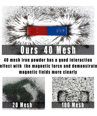 Magnetic Iron Powder Iron Filings 1 Pound （16 Ounces） Including 4 Magnets for Magnetic Field School Project Science Experimen...