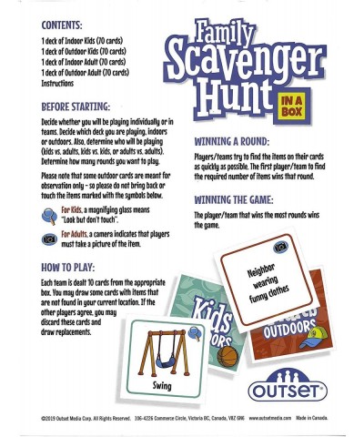 Family Scavenger Hunt Game $21.69 Card Games