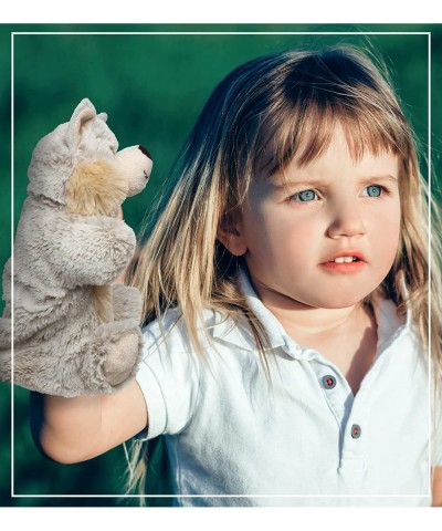 DolliBu Wolf Plush Hand Puppet for Kids - Soft Plush Stuffed Animal Hand Puppet Toy for Puppet Show Games & Puppet Theaters f...