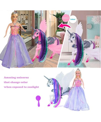 Color Change Unicorn and Fairy Tale Princess Doll W/ Mane Brush Girls' Unicorn Doll Toys Gifts Presents for Girl Kids Aged 3+...