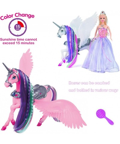 Color Change Unicorn and Fairy Tale Princess Doll W/ Mane Brush Girls' Unicorn Doll Toys Gifts Presents for Girl Kids Aged 3+...