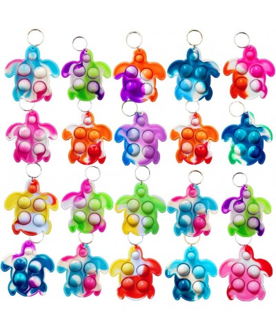 (Students Gift)20 Packs Bulk Turtle Mini pop Fidget Keychain Gift for Boys and Girls kids Party Favors Supplies and Classroom...