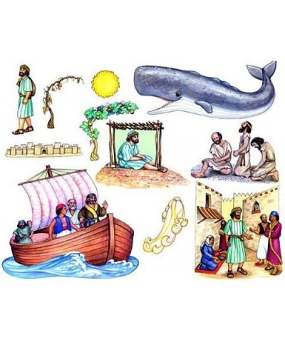 Jonah and the Whale Toggle Size Felt Figures for Flannel Board Bible Stories-precut $31.01 Magnetic & Felt Playboards