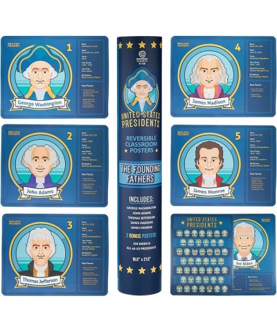 U.S. Presidents Posters and Flash Cards Bundle - 45 Flashcards + 5 Activity Cards - 5 Founding Fathers Posters + 2 Bonus Post...