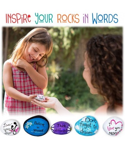 Rock Painting Kit for Kids - DIY Arts and Crafts Set for Girls Boys Ages 3 4 5 and Up - Fun Outdoor Activities w/10 Stones 12...