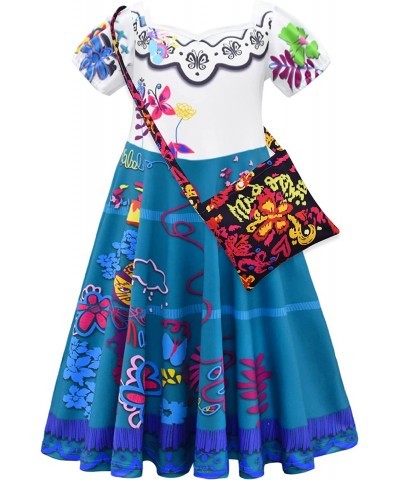 Encanto Mirabel Costume Dress for Girls Cosplay Madrigal Princess Halloween Dress Up $16.07 Kids' Costumes