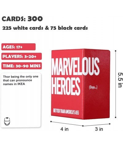 Marvelous Heroes Card Game Character Marvel Super Heroes Board Games Perfect for Friends Gathering Party Celebration for Adul...