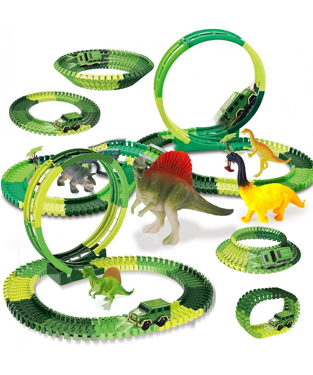 Dinosaur Toys for Kids 3-5-7 Dinosaur World Race Track Toys for 3 4 5 6 7 Year Old Boys Magic Track Playset Dinosaurs Race Ca...